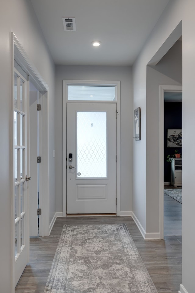 foyer featuring light hardwood / wood-style floors