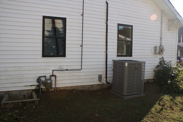 view of property exterior featuring central air condition unit