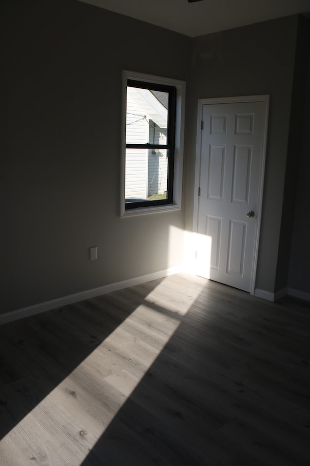 empty room with wood-type flooring