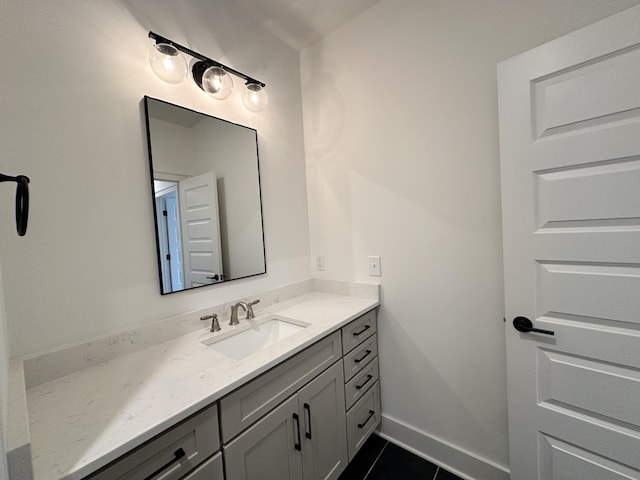 bathroom featuring tile patterned flooring and vanity