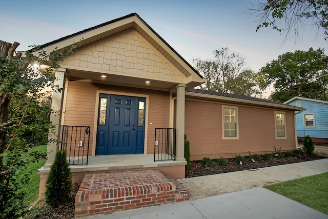 exterior space with covered porch