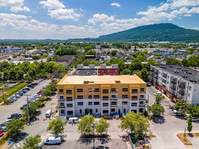 drone / aerial view with a mountain view