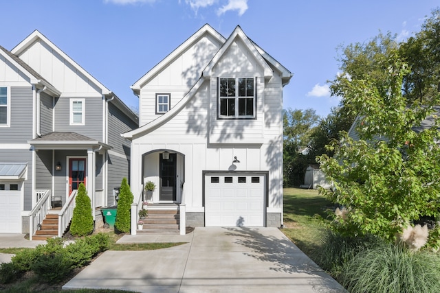 view of front of home with a garage