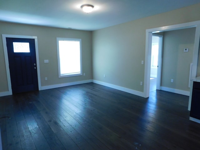 foyer entrance with dark hardwood / wood-style floors