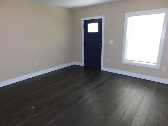 foyer entrance with dark hardwood / wood-style floors