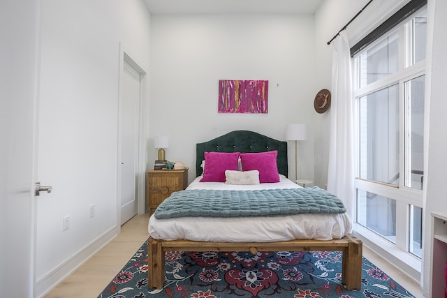 bedroom featuring light hardwood / wood-style floors