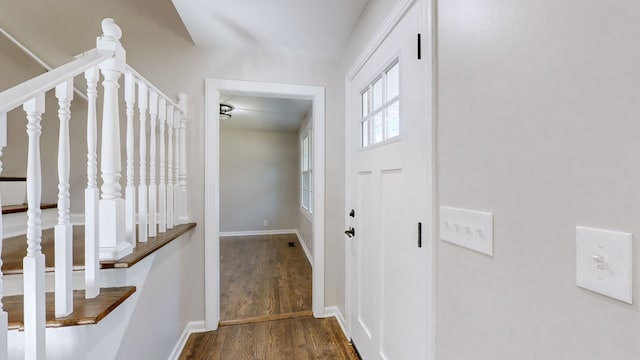 entryway featuring dark hardwood / wood-style floors