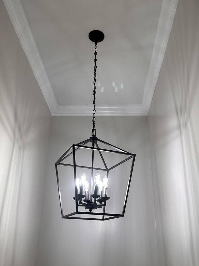 292 Quebeck Rd, Quebeck, TN 38579 - room details with ornamental molding and an inviting chandelier