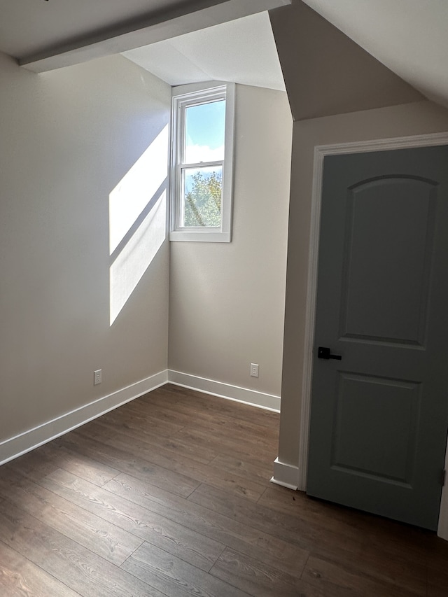 additional living space with dark hardwood / wood-style floors