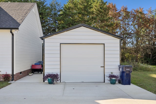 view of garage