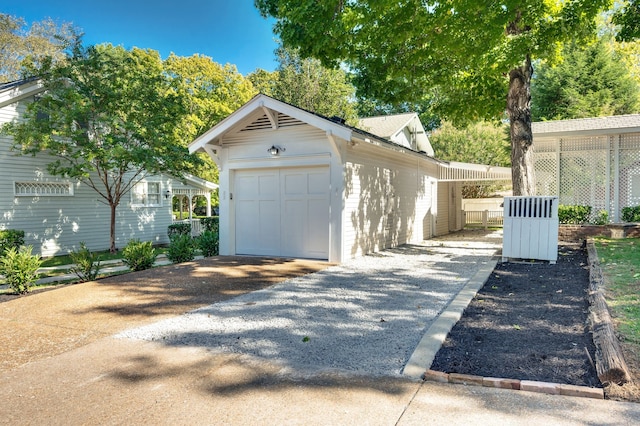 view of garage