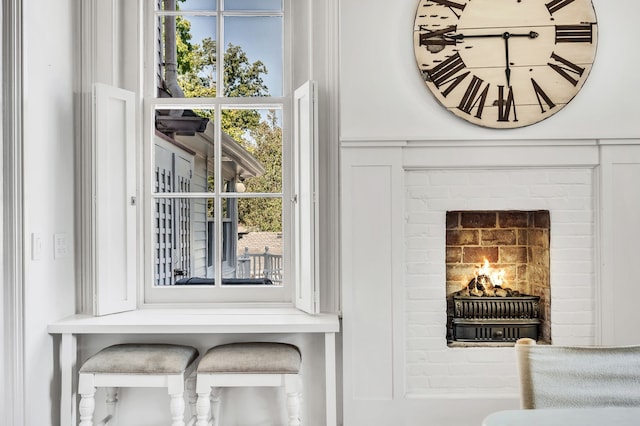 room details with a fireplace