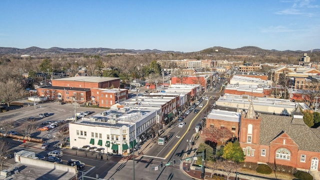 bird's eye view with a mountain view