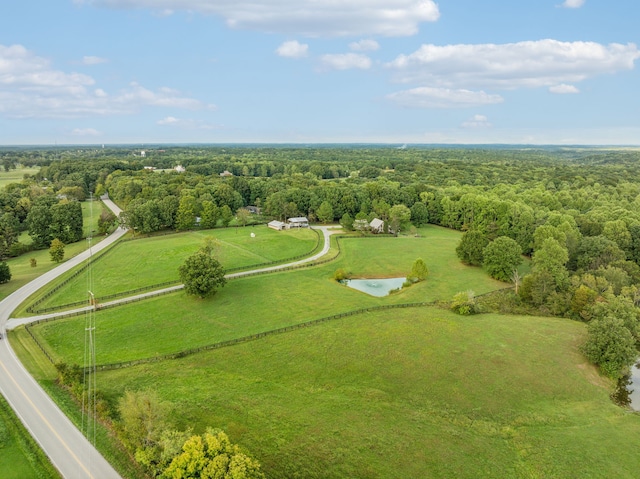 aerial view with a rural view