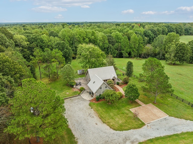 bird's eye view featuring a rural view