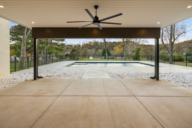 view of patio with ceiling fan