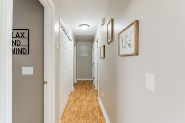 hallway featuring light hardwood / wood-style floors