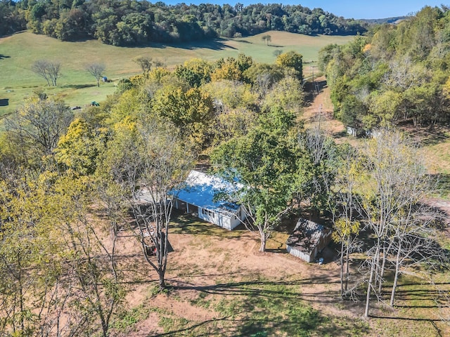 drone / aerial view featuring a rural view