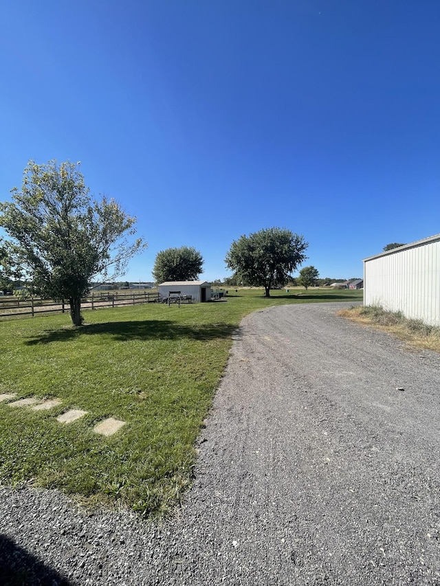 view of street featuring a rural view
