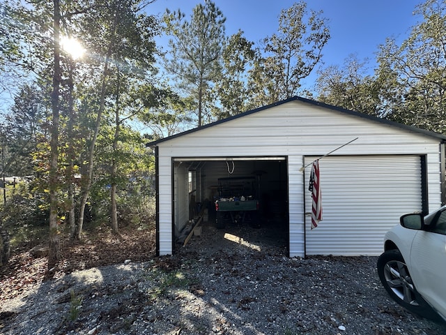 view of garage