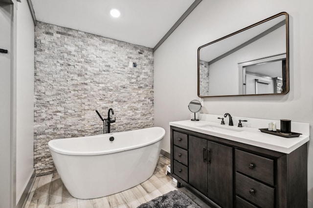 1657 Boswell Rd, Winchester, TN 37398 - bathroom with a soaking tub, vanity, and recessed lighting