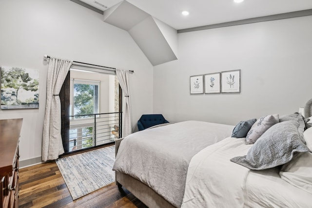 bedroom featuring dark hardwood / wood-style flooring