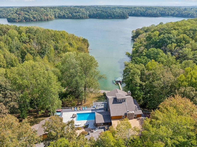 1657 Boswell Rd, Winchester, TN 37398 - drone / aerial view of a heavily wooded area and a large body of water