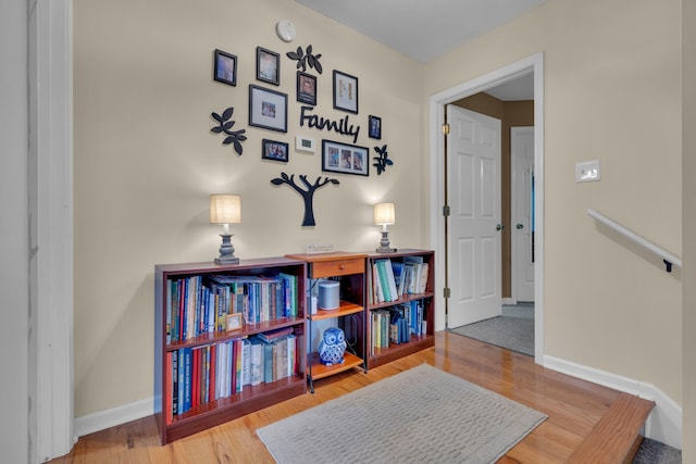 interior space with hardwood / wood-style flooring