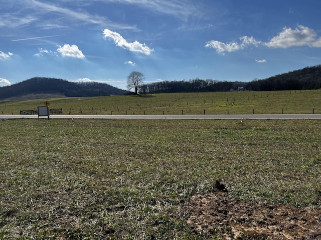 mountain view with a rural view