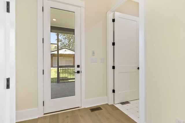 entryway featuring light hardwood / wood-style floors