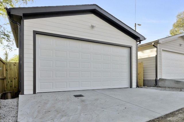 view of garage