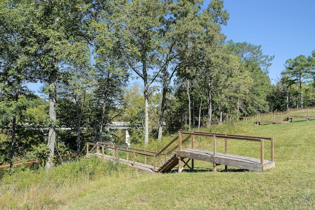 view of property's community with a yard