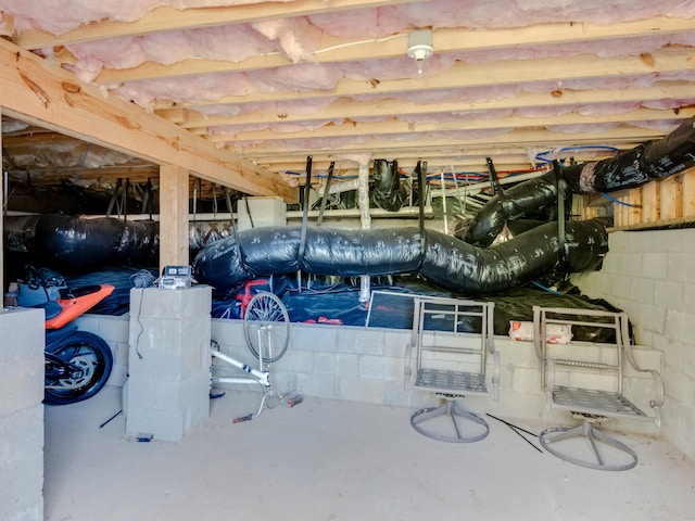 view of unfinished attic