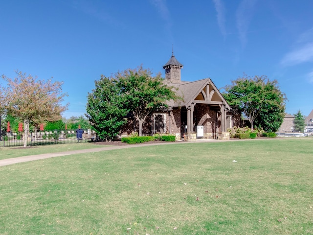 view of front of home with a front yard