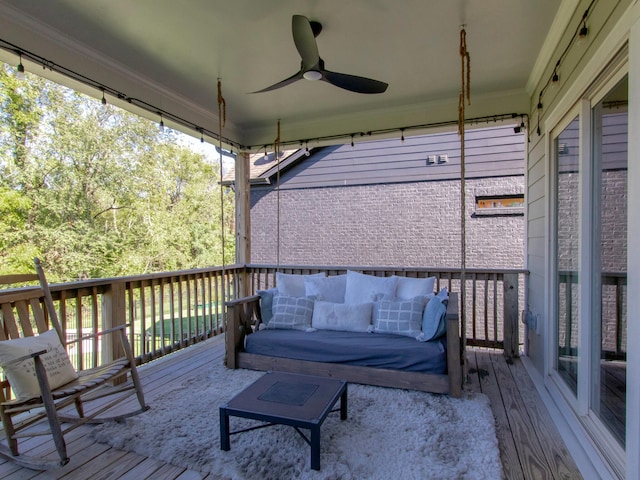 deck with ceiling fan