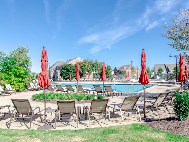 view of pool with a patio area