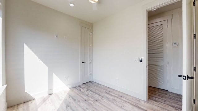 empty room with light wood-type flooring