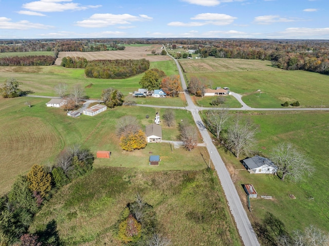 drone / aerial view featuring a rural view