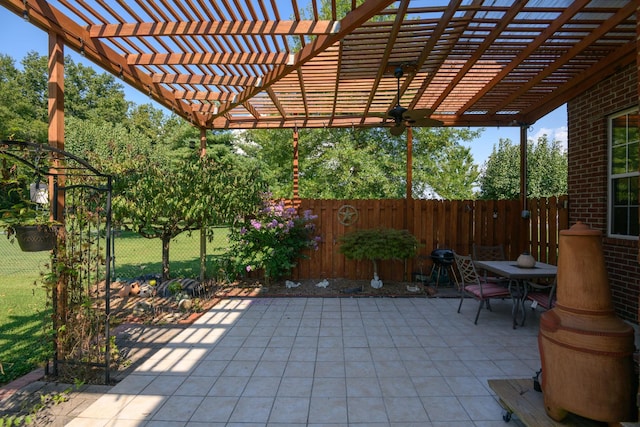 view of patio / terrace featuring a pergola