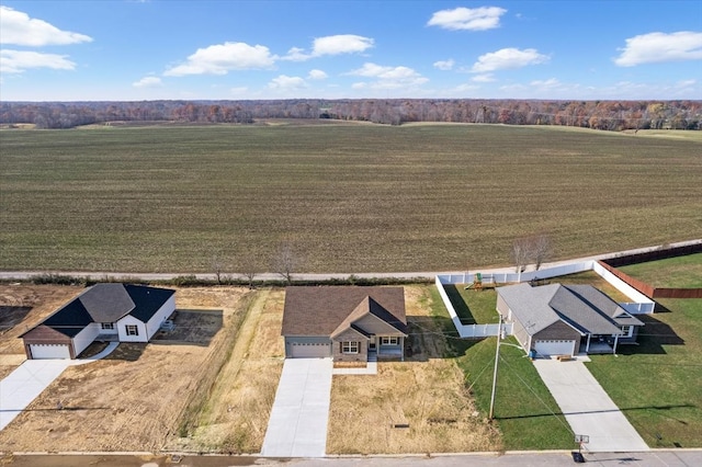 drone / aerial view with a rural view