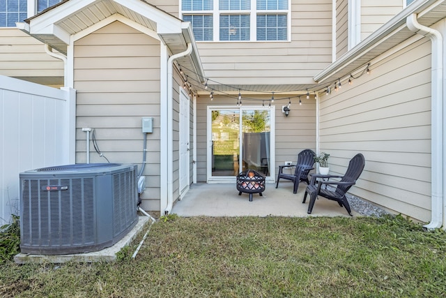 view of patio / terrace featuring central AC unit