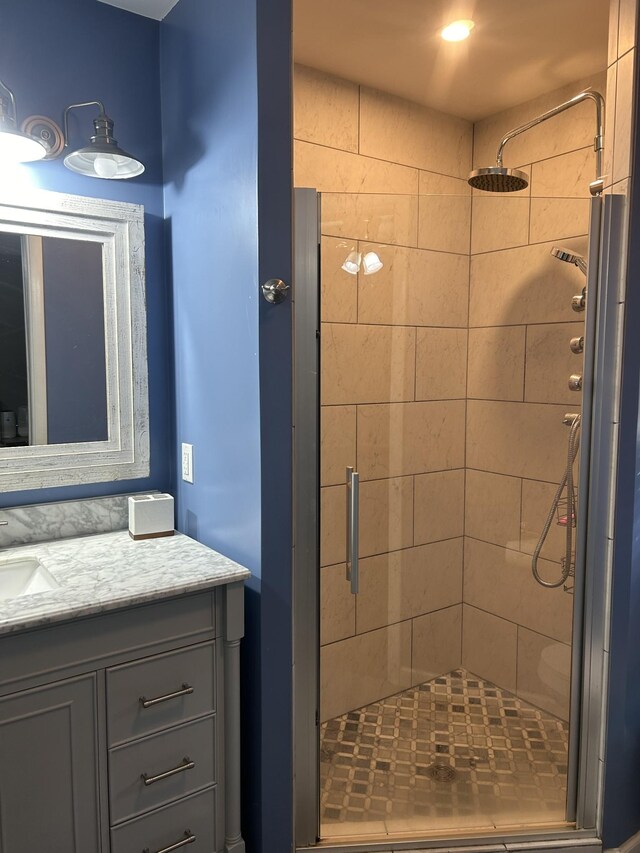 841 Asbury Dr, New Johnsonville, TN 37134 - bathroom featuring a shower stall and vanity