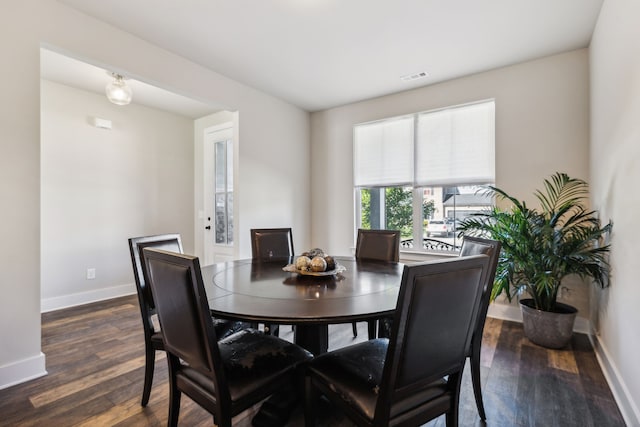 dining room featuring dark wood-type flooring