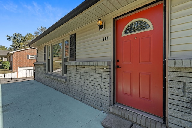 view of doorway to property