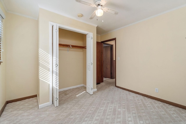 111 Parkview Dr, Mcminnville, TN 37110 - unfurnished bedroom featuring ornamental molding, baseboards, a closet, and light colored carpet
