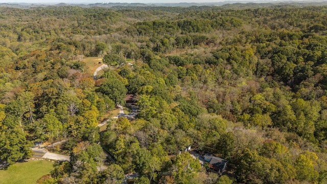aerial view with a forest view
