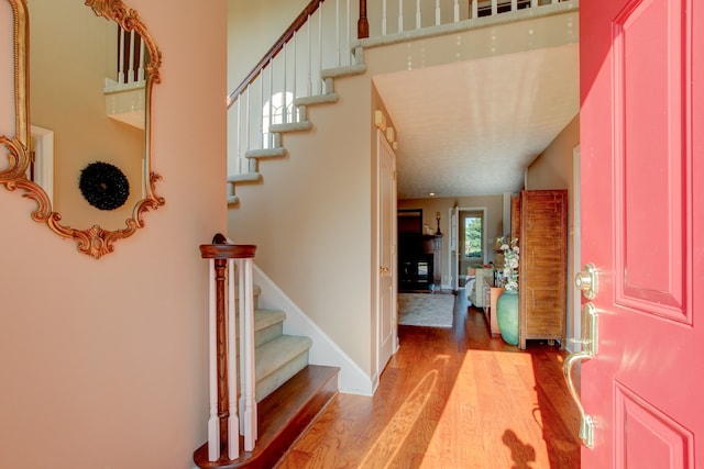 entryway featuring hardwood / wood-style flooring