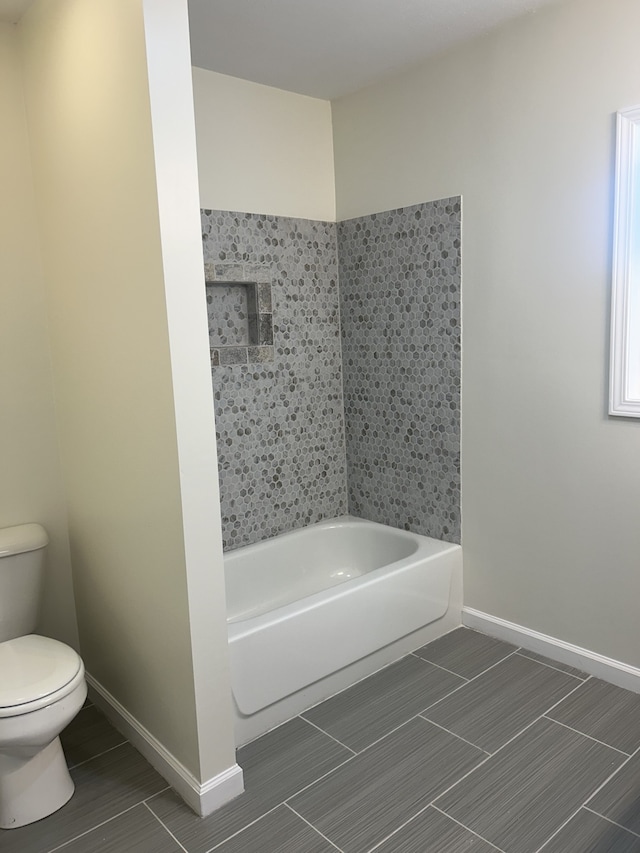 bathroom with independent shower and bath and toilet