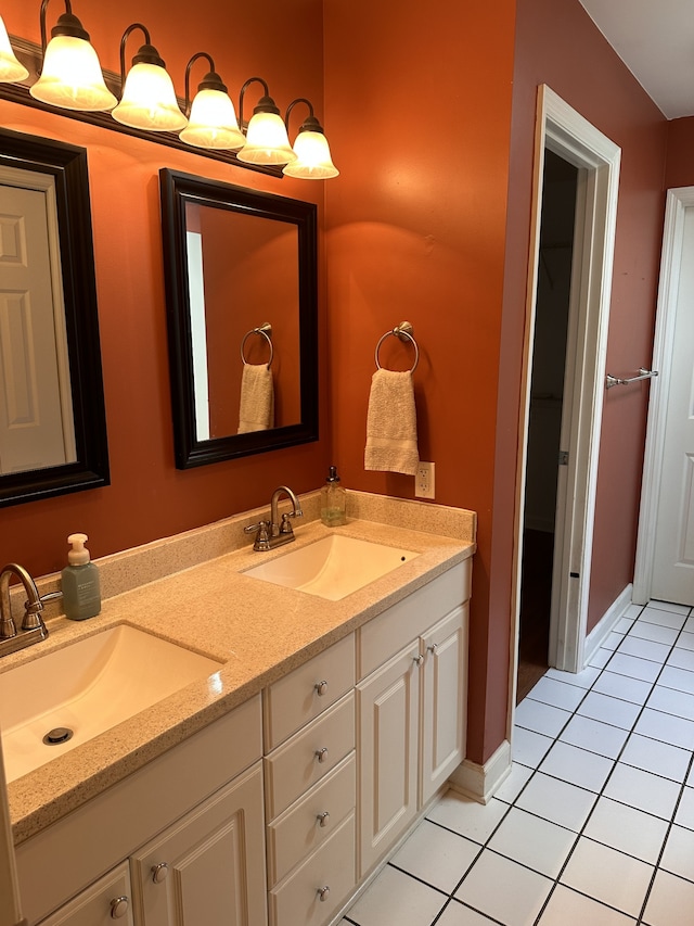 bathroom featuring vanity and tile patterned floors