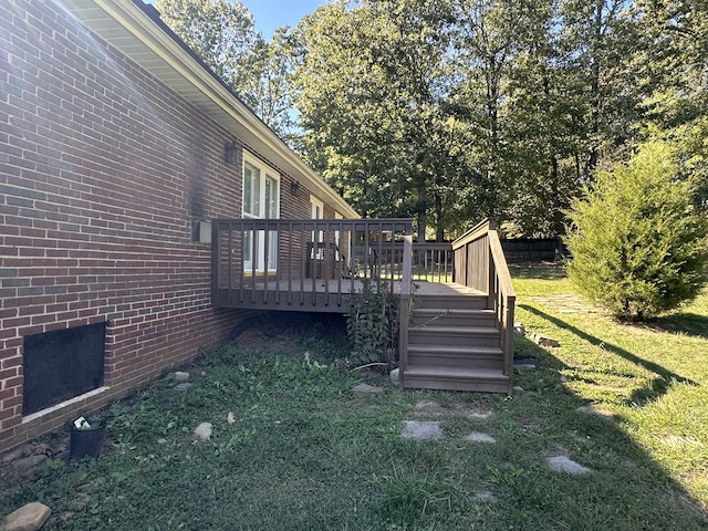 view of yard with a deck